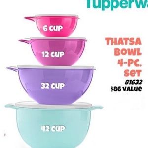 4 pc Tupperware bowl set